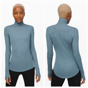 Lululemon Full Day Ahead Turtleneck Blue Charcoal Sz 8 Fitted Sz 6 Loose